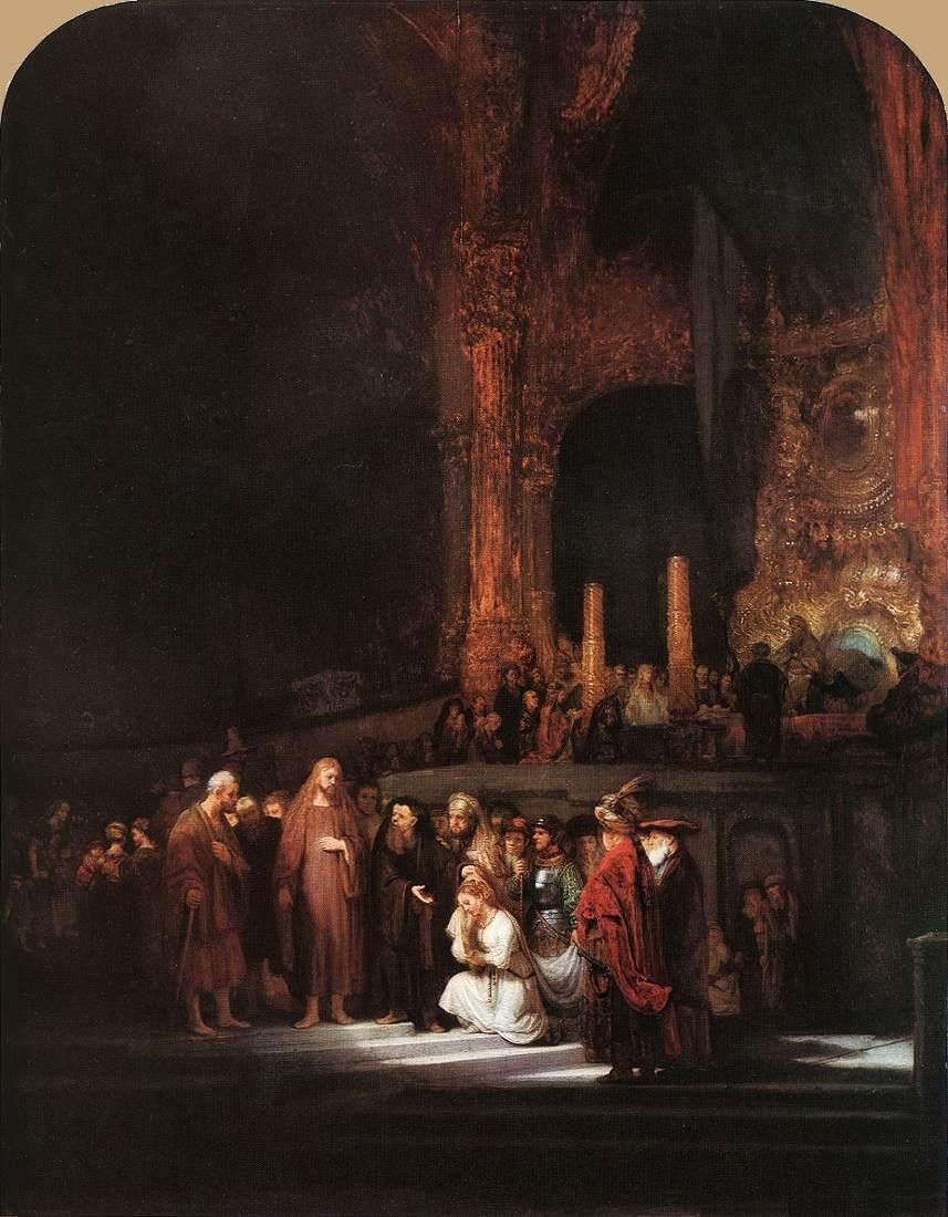 Rembrandt Christ and the Woman Taken in Adultery